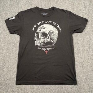 ZF Skull Graphic T Shirt Mens Medium Black Be Without Fear Stay Zero